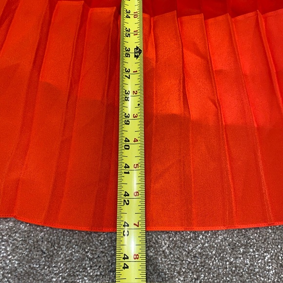 Badgley Mischka Orange Pleated Maxi Skirt Size 2 Lined NWT - Picture 11 of 12